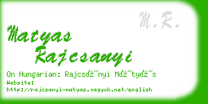 matyas rajcsanyi business card